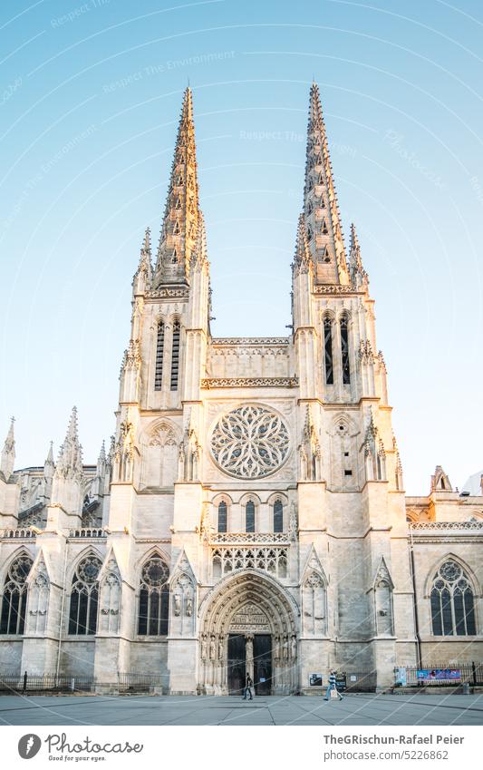 Saint André Cathedral at dusk Burgundy France touristic city trip Building Tourism Europe travel Historic French Blue Moody Sunset dwell explore old town Sky