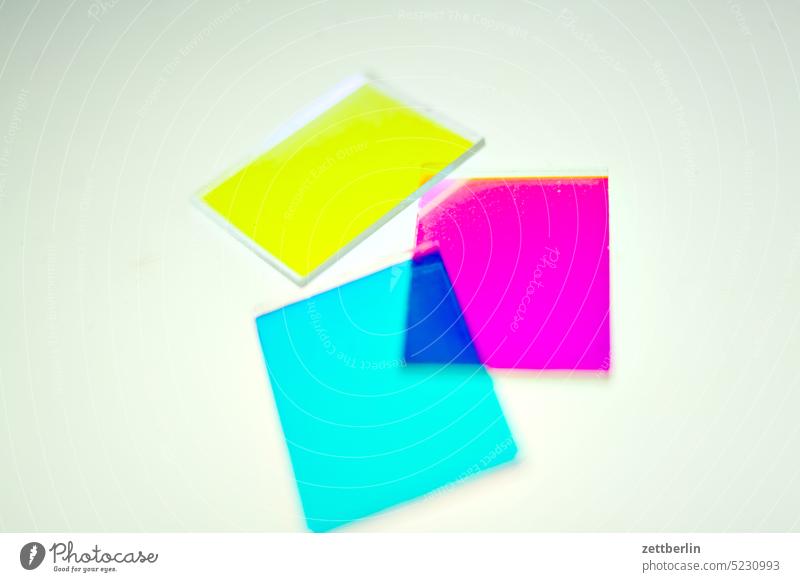 Three color filters variegated CMYK detail Pressure Print shop printed matter Colour colored color calibration colour samples colour spectrum Color gradient