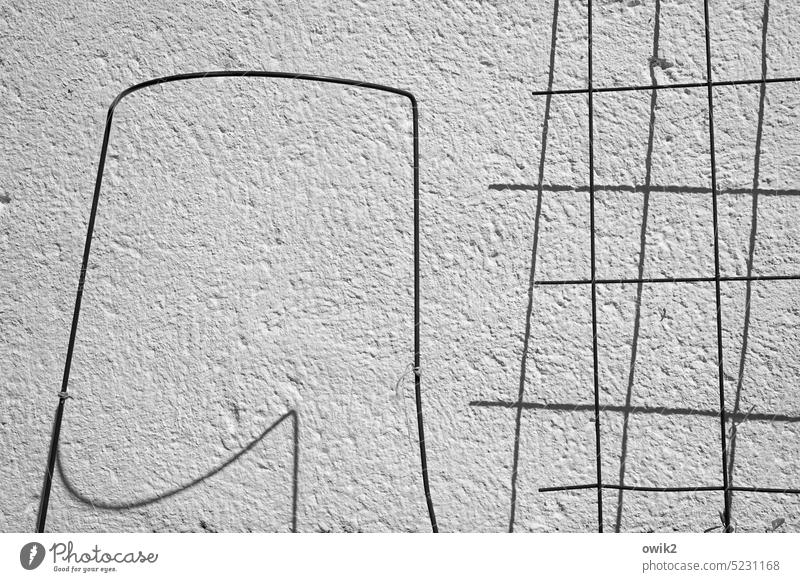 shadow man Graph Minimalistic Bizarre unwieldy Geometry shape Complex Shadow lines Mysterious Close-up Graphic house wall Sunlight Black & white photo tight