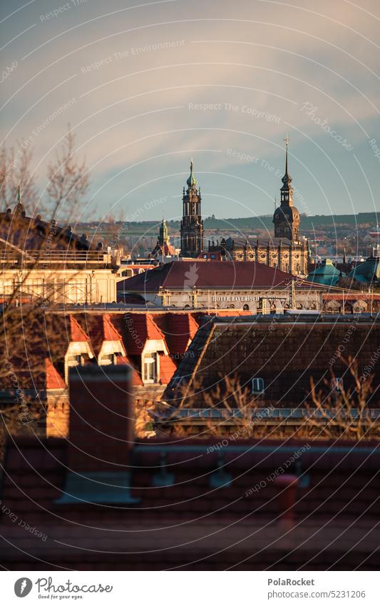#A0# sunny Dresden Sunlight Sunset dresden-neustadt Dresden Old Town roofs Dresden Hofkirche evening mood