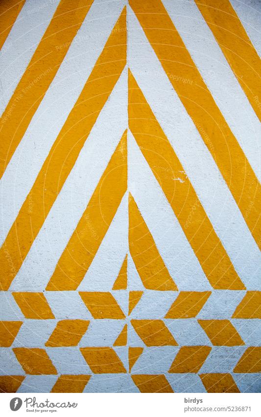 yellow and white pattern Pattern Slines rasp decoration Structures and shapes Decoration yellow-white full-frame image Design Background picture Abstract