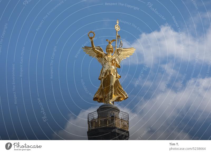victory column Berlin Berlin zoo Angel Monument Sky Gold Clouds Colour photo Victory column Goldelse victory statue Capital city Germany Victoria big star