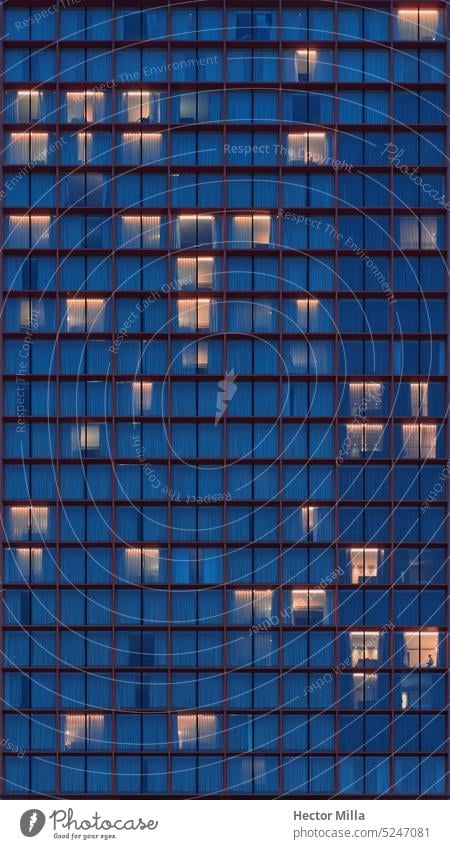 Geometric structures in modern and contemporary architecture at the blue hour in the city Structures and shapes Modern architecture architectural photography