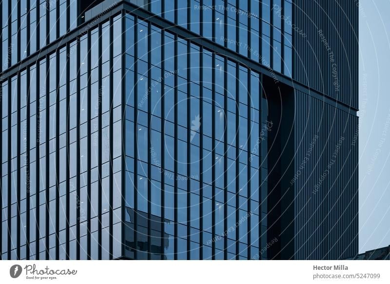 Geometric structures in modern and contemporary architecture at the blue hour in the city Structures and shapes Modern architecture urban