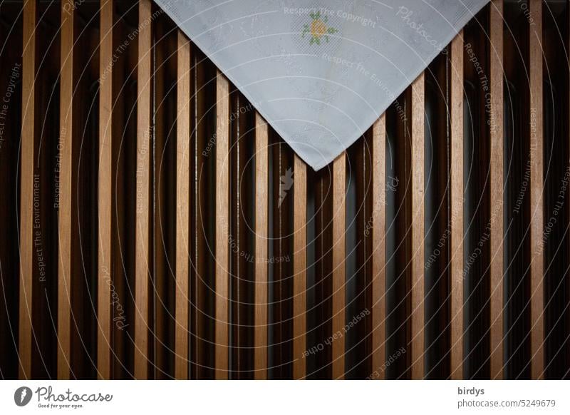 conservative decoration on a radiator cladding Blanket Triangle Decoration Retro Conservative Structures and shapes Style Pattern wood panelling lines