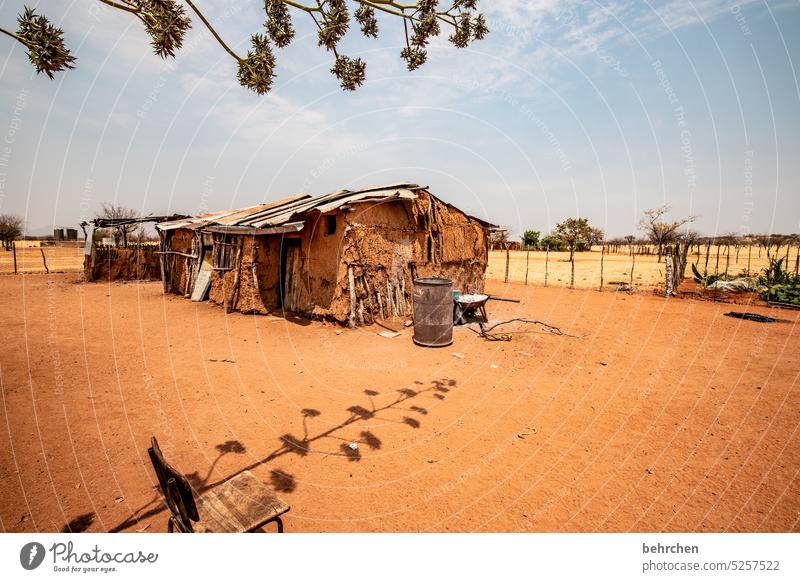contact Namibia Africa Damara land House (Residential Structure) Hut at home Corrugated sheet iron dwell Life Poverty simple life Far-off places Authentic Loam