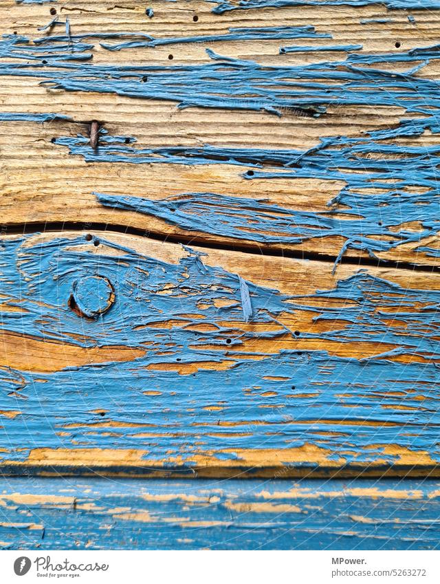 paint is off Wood texture Blue Colour Varnish structure Abstract background Pattern Surface Old Wall (building) Close-up Material Design Grunge Rough textured