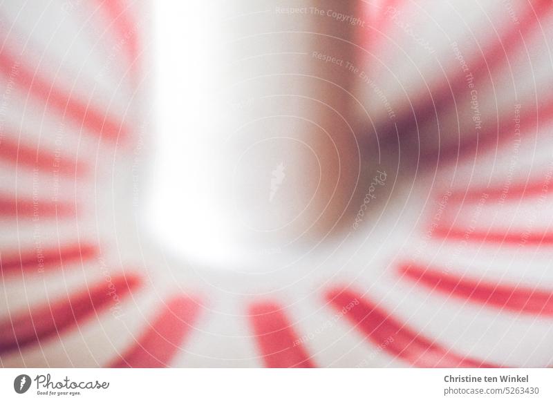 Radiant red stripes on white porcelain Stripe Radial Red Porcelain Close-up Detail Shallow depth of field blurriness White Structures and shapes Pattern Painted