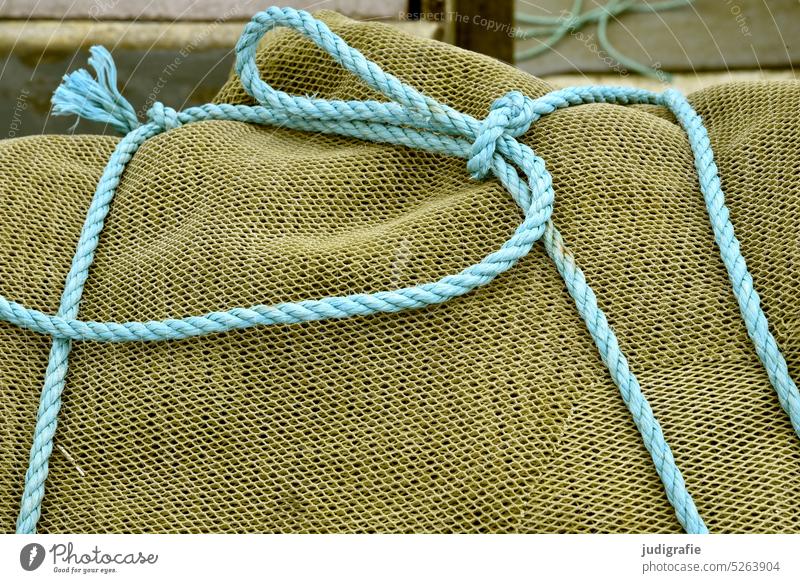 Packed Knot Rope Net Packaged Packaging Harbour Fishery Maritime Structures and shapes knotted String Blue