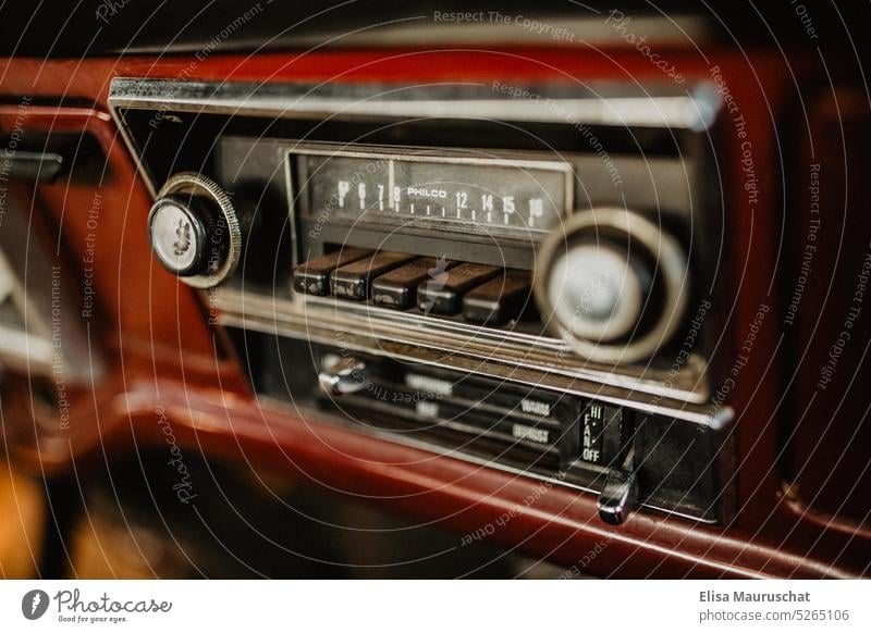Car radio Ford F-100 Pickup Vintage car ford Pick-up truck Radio (broadcasting) car radio Old Retro Nostalgia Detail Vehicle vintage travel Means of transport