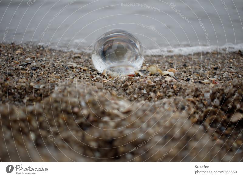 Glass ball on the coast Ocean Nature Water Minimalistic Sphere Deserted
