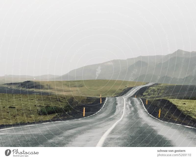 paths intertwined Iceland off Street Concrete mountain Green car Transport Car Vehicle automobile voyage Asphalt background travel Speed Nature Movement