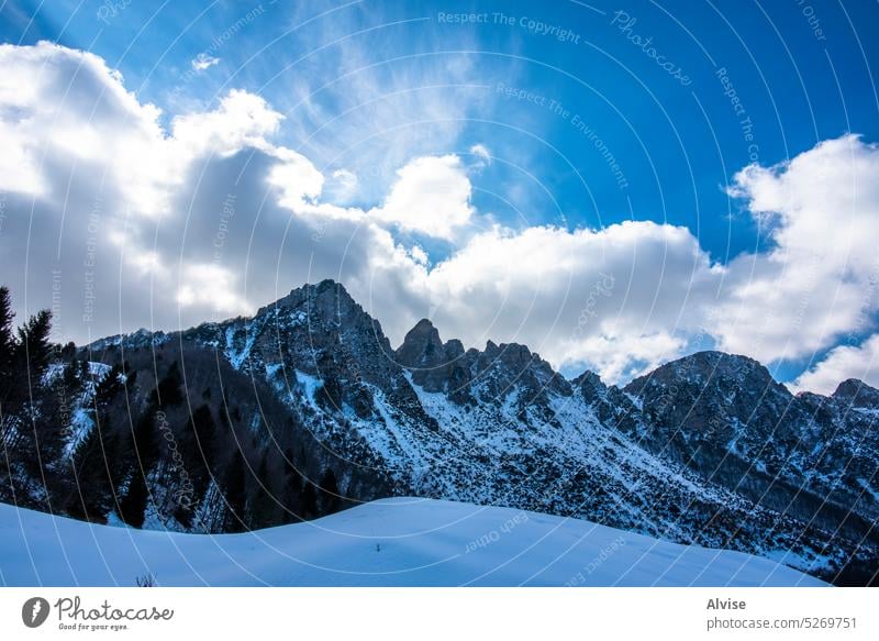 2023 03 04 Recoaro Alps landscape mountain alps peak nature sky travel rock outdoor scenery view beautiful tourism alpine europe high valley cloud blue scenic