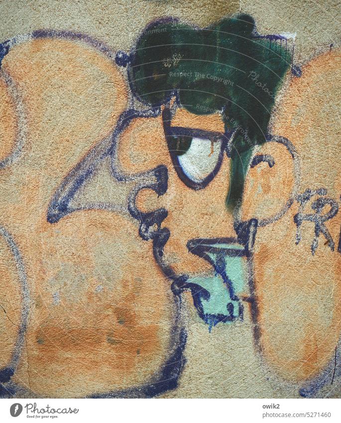 Factotum Head Face Comic strip character Creativity Graffiti eyes Mouth Street art Whimsical Human being Masculine Colour photo Eyes Art