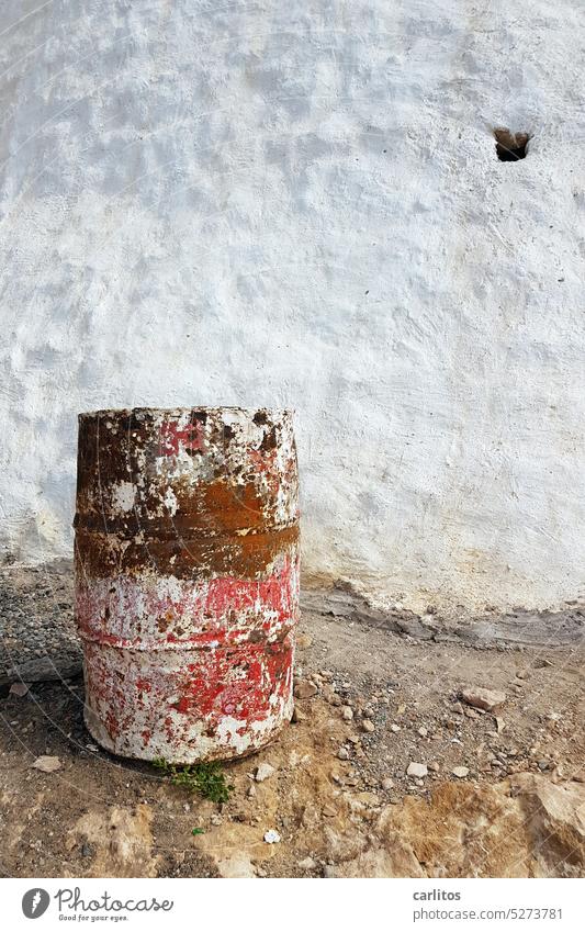 My best vacation photo | Old oil barrel in Agadir Oil barrel Keg ton rusty waste Trash Disposal Rust Colour Red Recycling Environmental pollution recycle bins