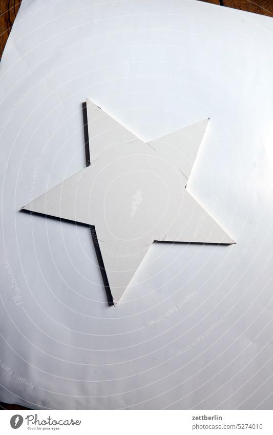 White star on white paper surface shape gender star genderstar Geometry Material Mathematics Paper paperboard Stars symbol angles colourless
