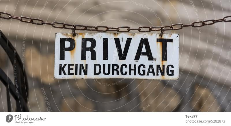 Private - No passage no passage private property law Real estate sign German