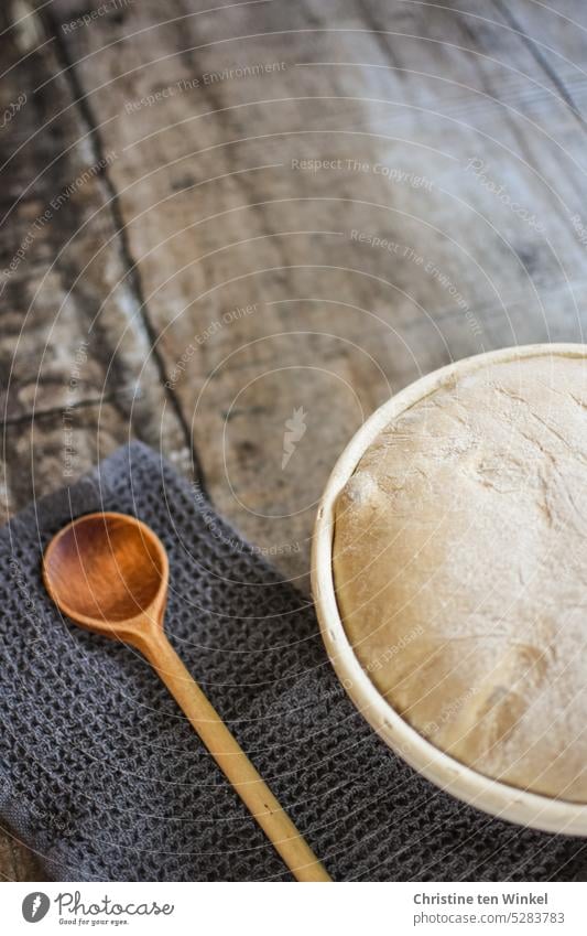 Bread dough in a proofing basket Tasty Authentic Anticipation Round know what's in it Bread day Rustic Tradition Delicious Bakery Cooking Surface shape