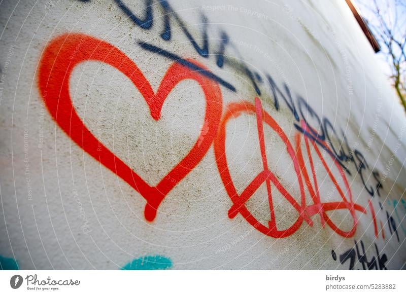 Love and peace for the world. 3000 Peace Graffiti symbols symbolism world peace Symbols and metaphors War Peace Wish Sign Humanity Future love and peace
