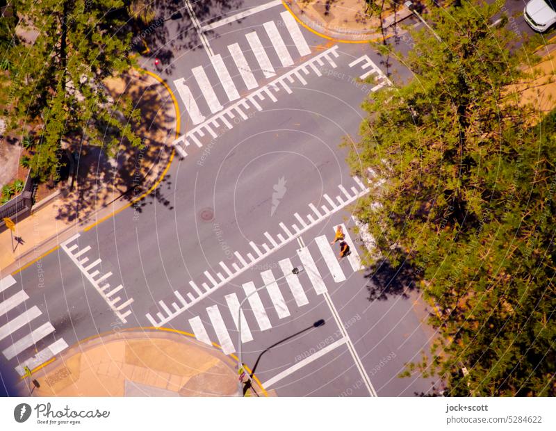 Pedestrians on the crosswalk have absolute priority Zebra crossing Street Traffic infrastructure Pedestrian crossing car Bird's-eye view Lane markings Australia