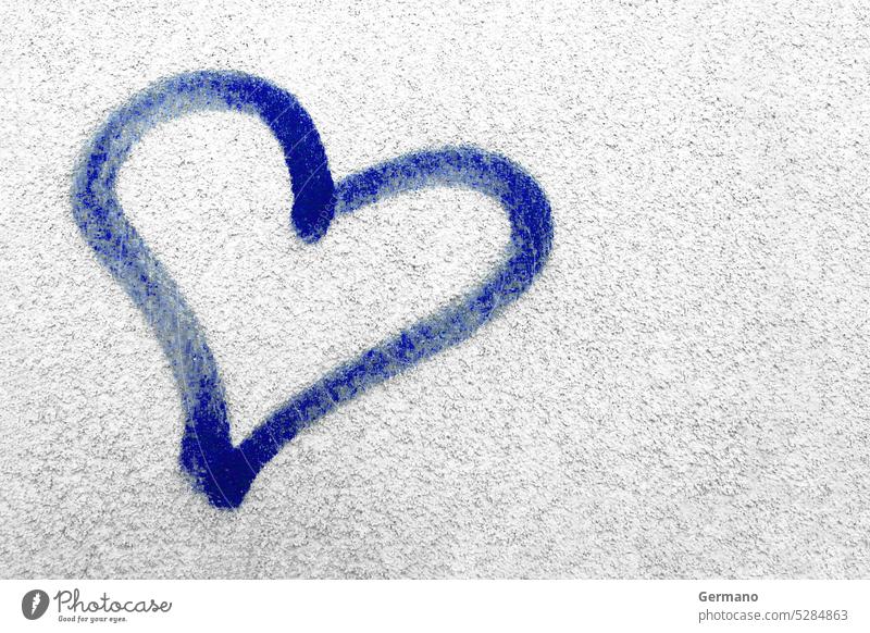 Blue heart abstract artistic background bright color concept conceptual concrete copy space creative day design dirty drawing feelings graffiti graphic blue