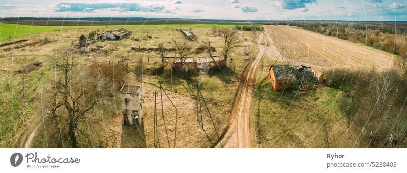 Belarus. Abandoned Barn, Shed, Farm House In Chernobyl Resettlement Zone. Chornobyl Catastrophe Disasters. Dilapidated House In Belarusian Village. Whole Villages Must Be Disposed
