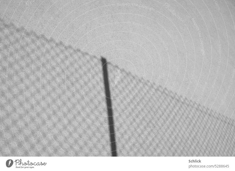 Fence in front of wall shadow Shadow Wall (building) Wall (barrier) Exterior shot Black & white photo Drop shadow Sunlight Minimalistic