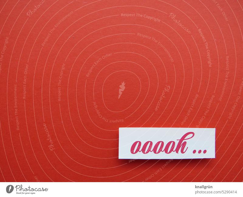 Ooooh... Surprise Joy Exclamation Emotions Communicate Characters Signs and labeling Studio shot Neutral Background Isolated Image Deserted Colour photo