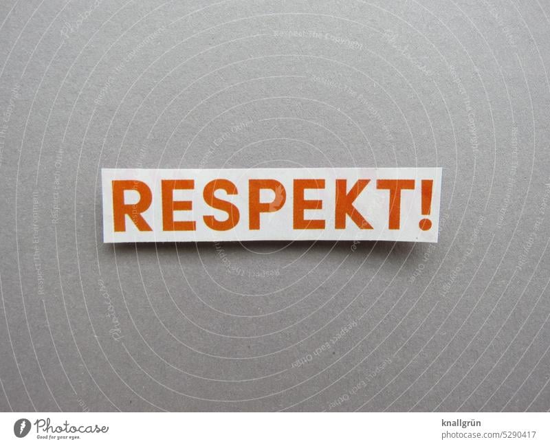 Respect! Tolerant Solidarity togetherness Deserted Life Exclamation mark Letters (alphabet) Word leap Characters Typography Text Communicate communication