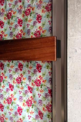 floral privacy screen door Entrance Glass door Gift wrapping Paper flowers little flowers Screening masked pasted up forsake sb./sth. Closed Renovation