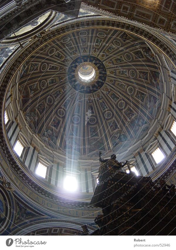 Enlightenment? St. Peter's Cathedral Domed roof Light Summer Rome Impression Beam of light Religion and faith Snapshot