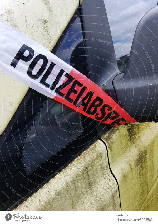 Locked | The police, your friend and helper car Car cordoned off Police Force flutterband Marking fuse Striped Red White Reddish white Protection Safety Barrier