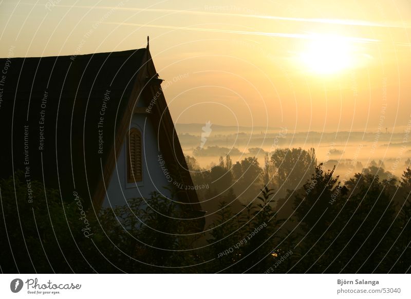 Morning fog in Hungary (Alsópáhok) Fog Low-energy house   Hungarian