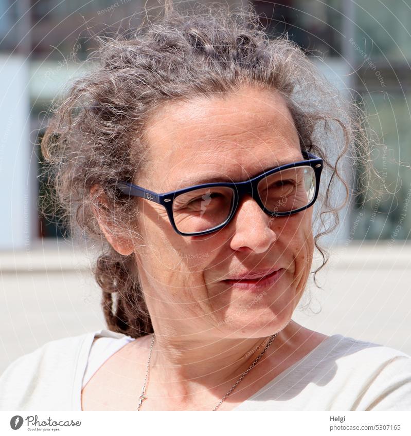 Mainfux-UT | portrait of smiling woman with glasses and dreadlocks Woman Human being Head Face Smiling Eyeglasses kind Sunlight Light Shadow Adults Looking
