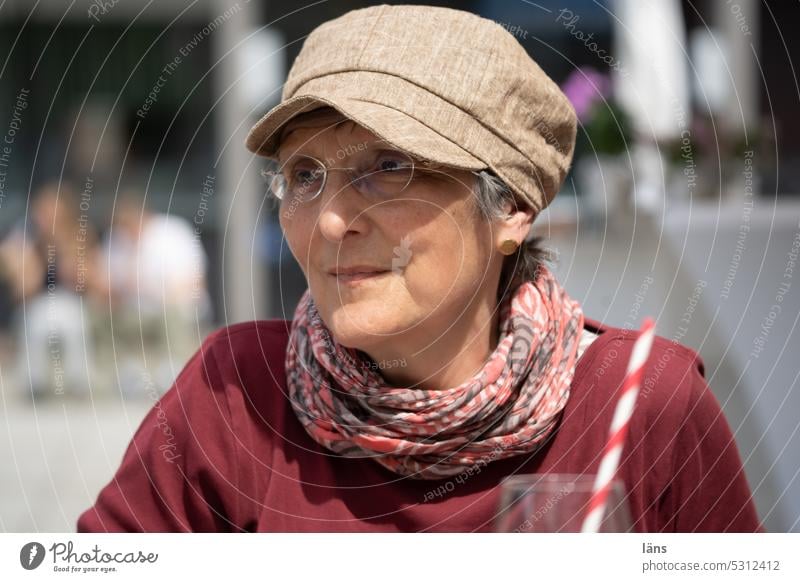 Mainfux l wife slightly worried skeptical Woman portrait Human being Looking Adults Exterior shot pretty Colour photo Shallow depth of field Face Feminine Cap
