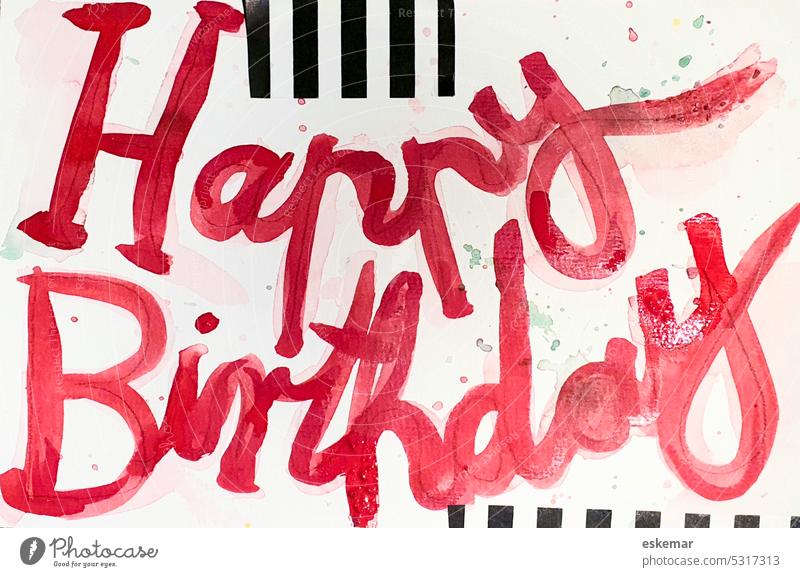 Happy Birthday birthday writing map birthday card congratulations Congratulations Red White Black red white Joy Feasts & Celebrations Lifestyle Happiness Word