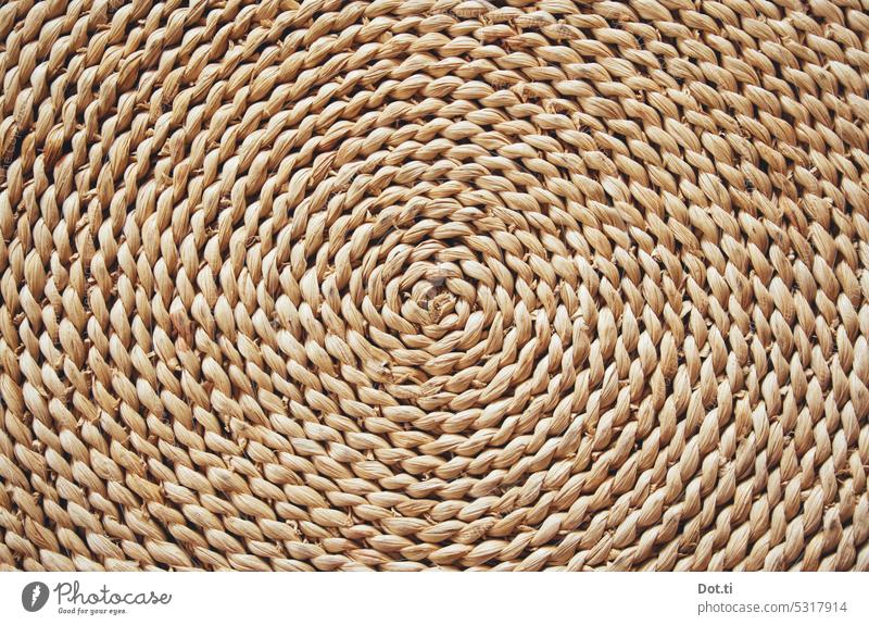 Basketwork wickerwork Pattern Deserted Detail Colour photo Close-up Structures and shapes Subdued colour naturally Brown Natural material spirally Round even