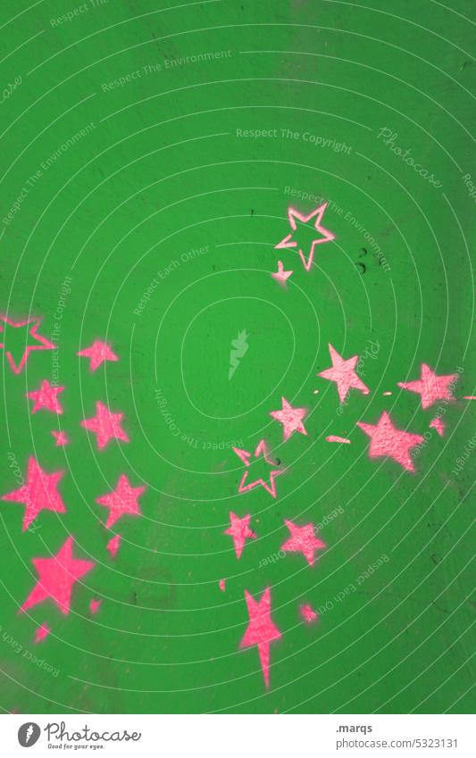 stars Structures and shapes Star (Symbol) Symbols and metaphors Christmas & Advent disordered See asterisks serrated Prongs Many Graffiti pink Green