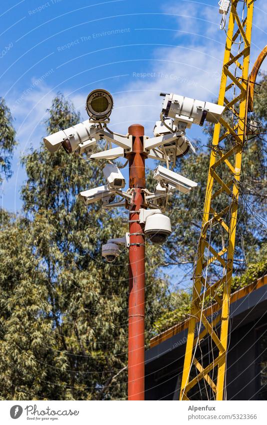 Somebody's watching you camera Surveillance camera Safety Police state Testing & Control Observe Video camera Monitoring Protection Technology
