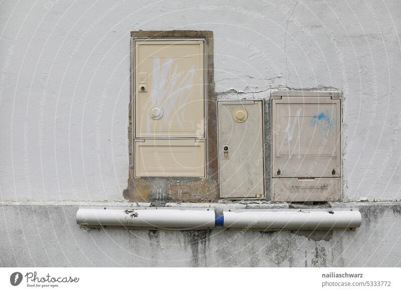 power box grey background Box-shaped Energy Morbid Power consumption Deserted House (Residential Structure) Energy industry Electrical circuit Old Power failure