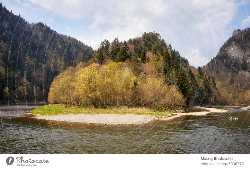 Dunajec River in Pienin Mountains, Poland. mountain scenic Pieniny landscape river tree nature forest water park scenery sky ravine mountains beautiful hill