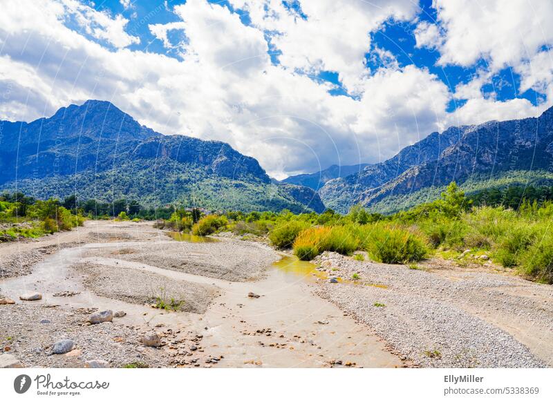 Taurus near Kemer. Mountains in Turkey with dried up riverbed in the foreground. Taurus Mountains mountains Nature Landscape Deserted Environment Riverbed Peak