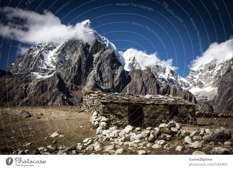 Stone Age Nature Landscape Elements Clouds Fog Ice Frost Snow Rock Mountain Peak Snowcapped peak Deserted House (Residential Structure) Wall (barrier)