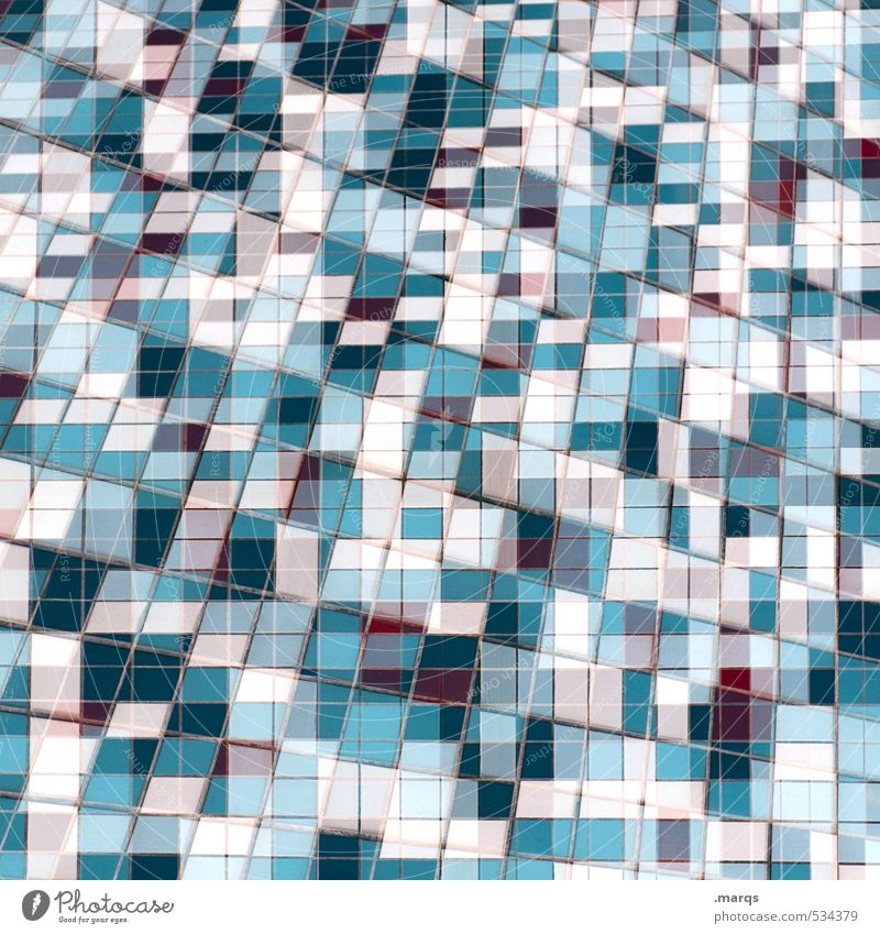 mosaic Style Design Line Exceptional Many Crazy Blue Red White Chaos Perspective Surrealism Irritation Mosaic Pottery Double exposure Background picture