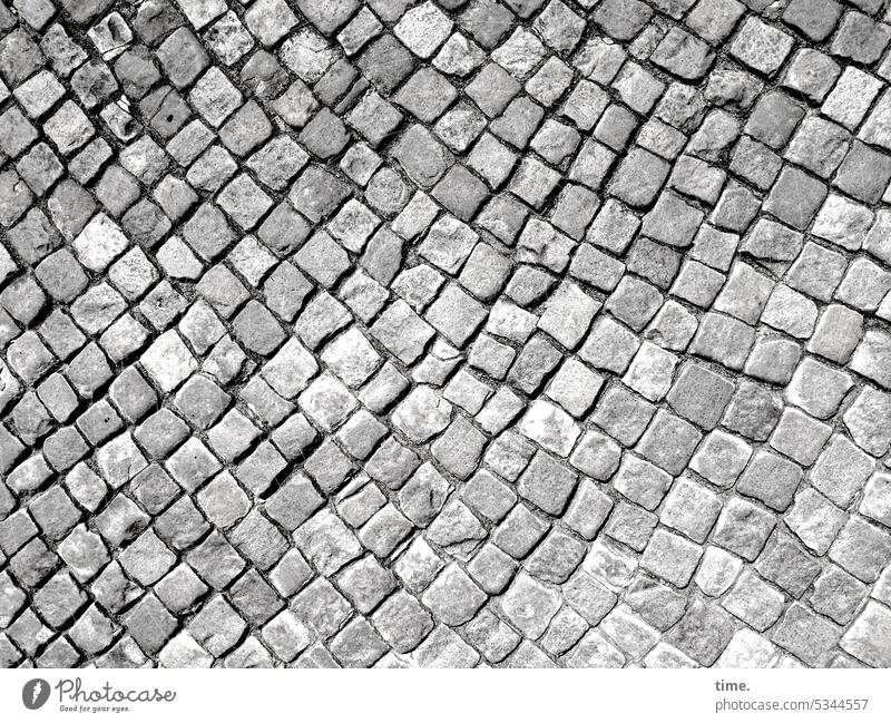 gray in gray | Lost Land Love II - Handmade Paving stone stones Street Sidewalk Pattern structure mislaid lines together tight Seam urban Gray Lie Summarize