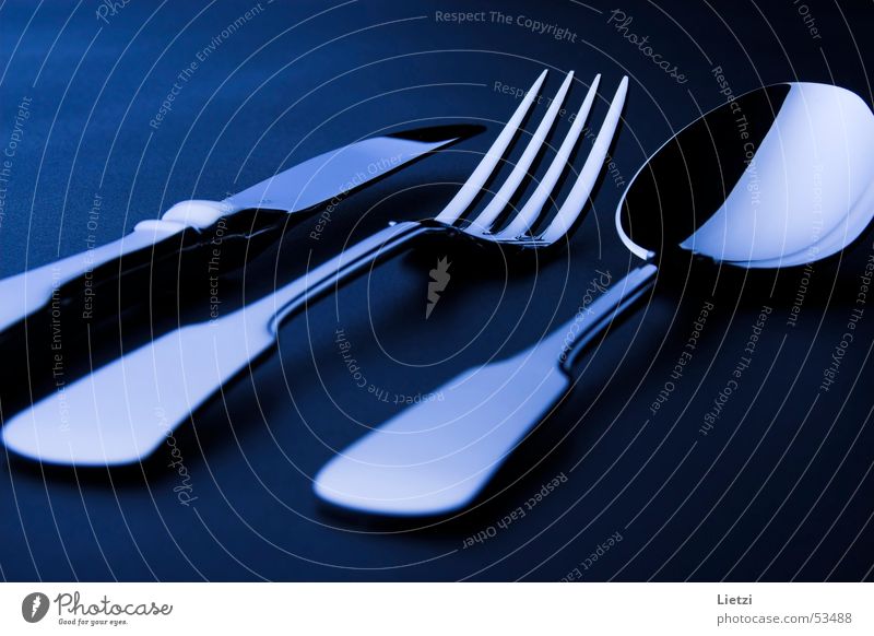 spade cutlery Spade Cutlery Fork Spoon Dark Black Knives Blue Chrome