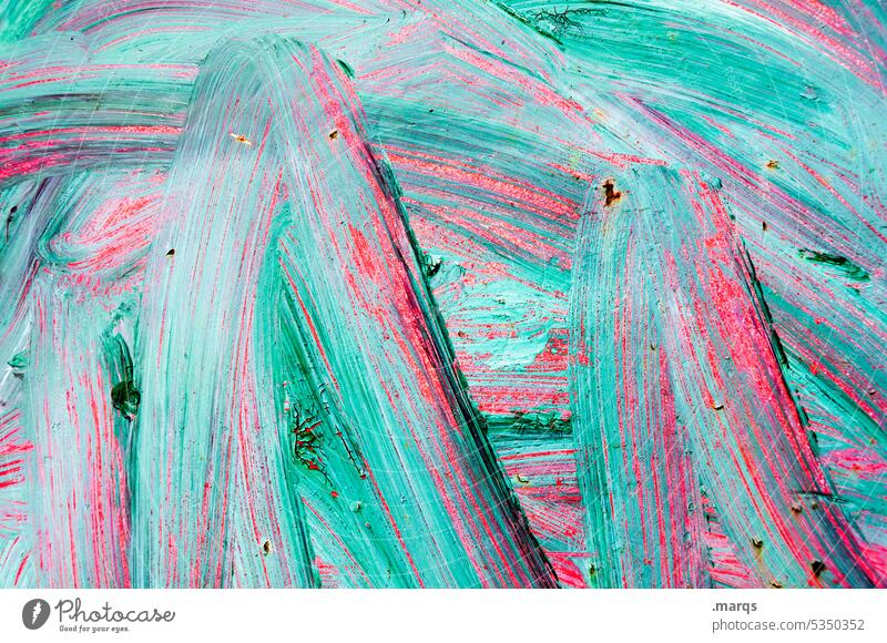 m Background picture Colour Dye Turquoise pink Paints and varnish Painted Abstract Wall (building) Daub Close-up