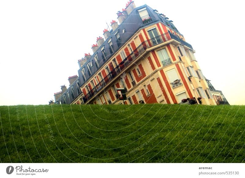 doom mood Grass Paris France Europe Town Capital city Deserted House (Residential Structure) Manmade structures Building Architecture Exceptional Yellow Green