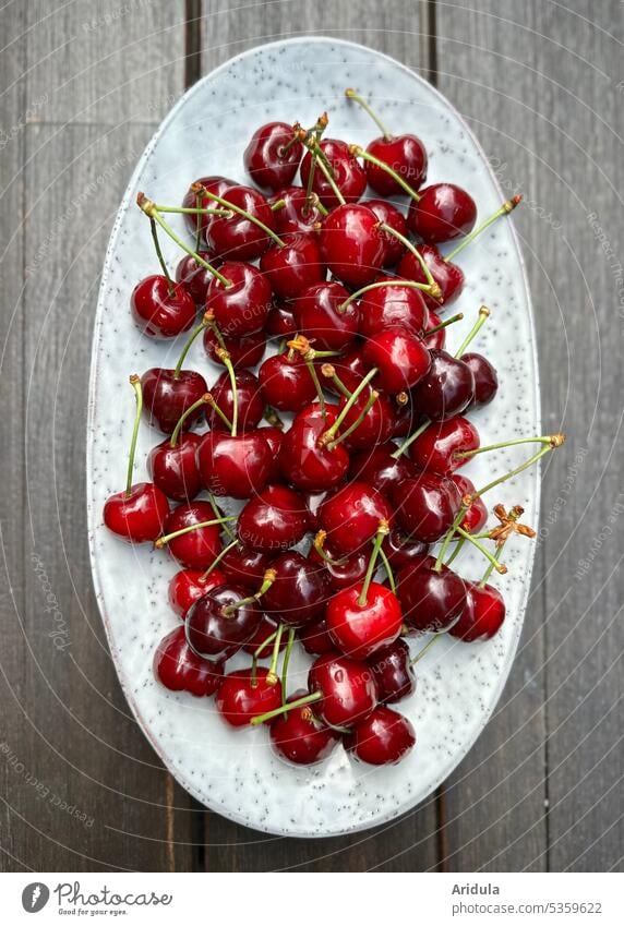 Cherry Time No. 2 cherries Summer fruit Fruit Plate Red Mature Delicious Fresh Food cute Juicy Healthy Harvest Nature Garden Nutrition Table Wood salubriously
