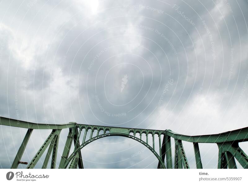 Glienicke Bridge - there were historically some | juxtapositions Sky Weather Clouds Iron Architecture Manmade structures Historic Construction